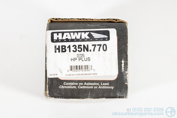 NOS Hawk HP Plus Compound Front Brake Pads for 1986-1992 BMW E32 E34 E36 M3 Z3M