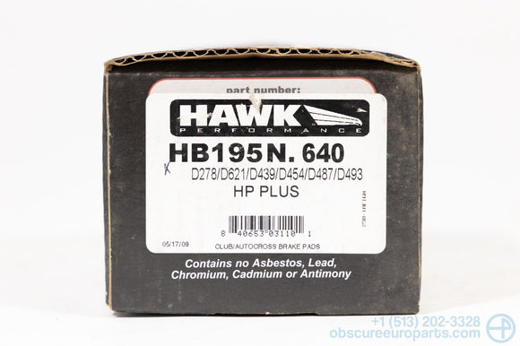 NOS Hawk HP Plus Compound Front Brake Pads for 1984-1993 190E BMW E30 Saab 900