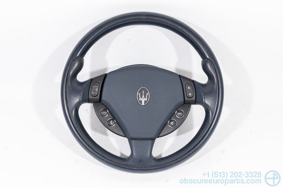 Used 2003-2007 Maserati M139 Quattroporte Steering Wheel Navy Blue w/ Controls