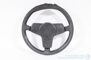 Used 1977-1984 Porsche 3-Spoke Sport Steering Wheel & Horn Pad - Damaged Leather