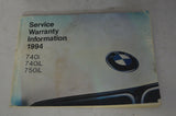 Used 1988-1995 BMW E32 740i 750il OEM Owners Manual and Service Warranty Booklet